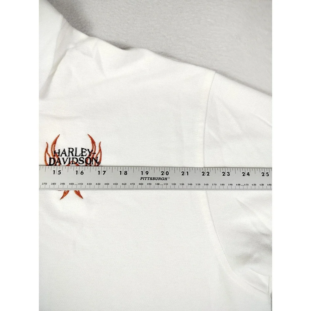 Vintage Harley Davidson 100th Anniversary Polo Shirt Mens 2XL White USA